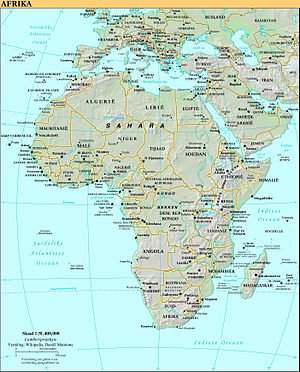 Kaart van Afrika.
